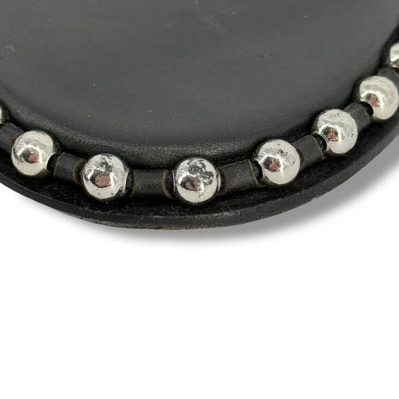 Alexander Wang Nova Kitten Low Heel Sandals Mens Sz 37.5 6.5 7 Black Studded - Picture 6 of 13